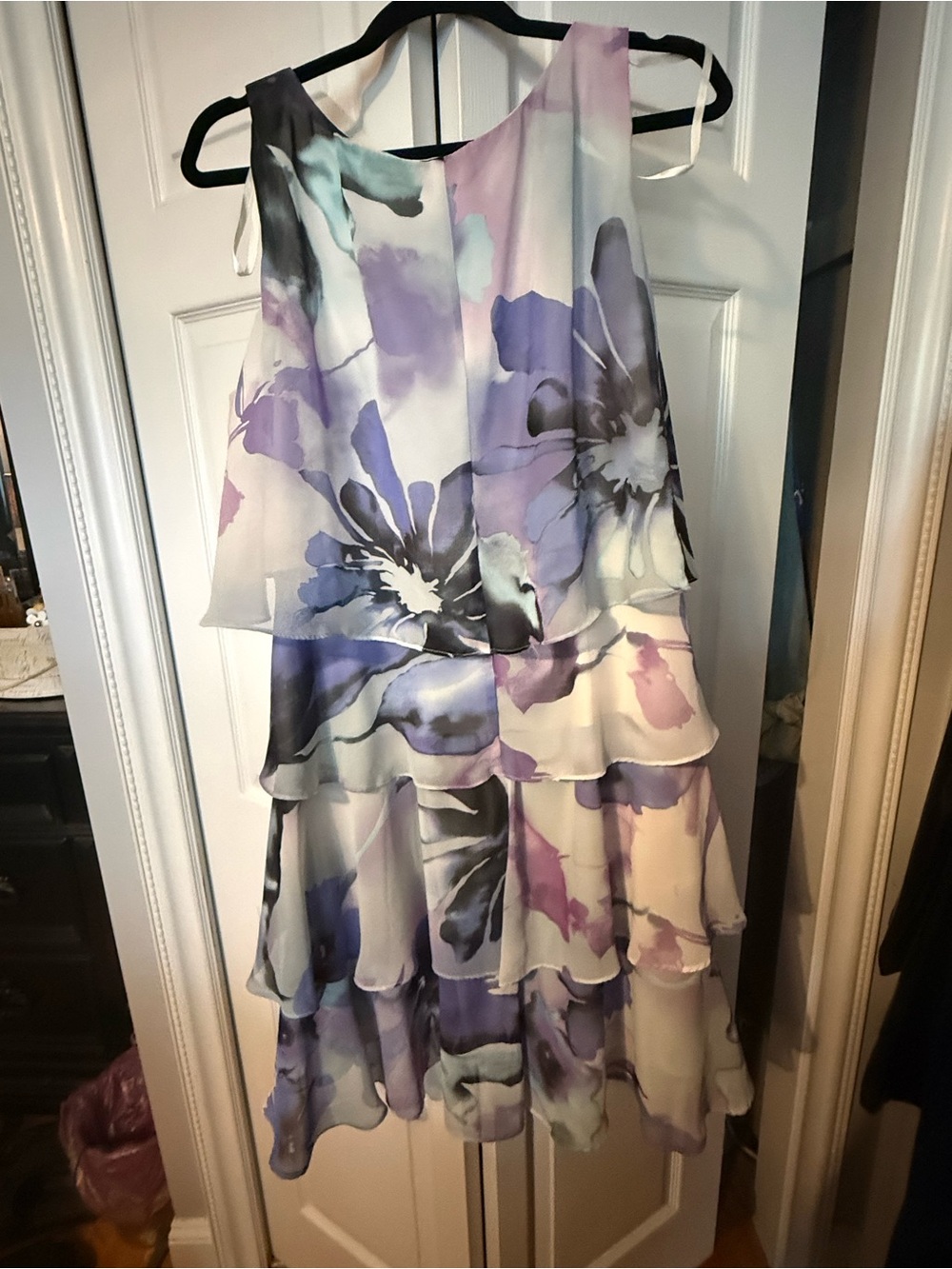 dressbarn Purple & Lavender Floral Layered Dress - Picture 2 of 4